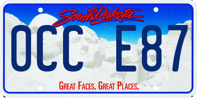 SD license plate 0CCE87