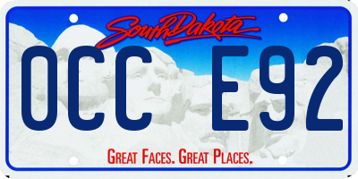 SD license plate 0CCE92