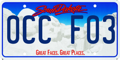 SD license plate 0CCF03