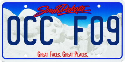 SD license plate 0CCF09