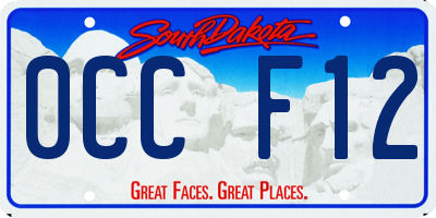 SD license plate 0CCF12