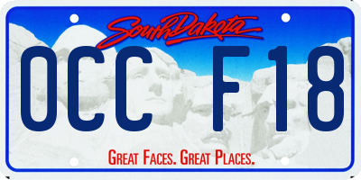 SD license plate 0CCF18