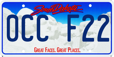 SD license plate 0CCF22