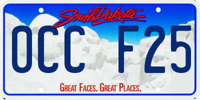 SD license plate 0CCF25