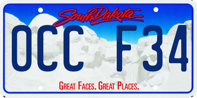SD license plate 0CCF34