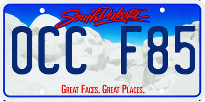 SD license plate 0CCF85
