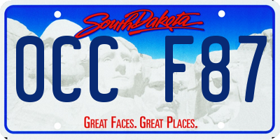 SD license plate 0CCF87