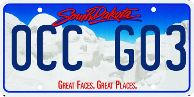 SD license plate 0CCG03