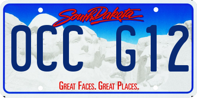 SD license plate 0CCG12