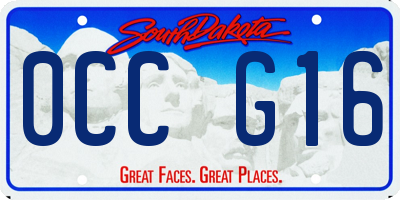 SD license plate 0CCG16