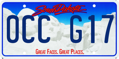 SD license plate 0CCG17