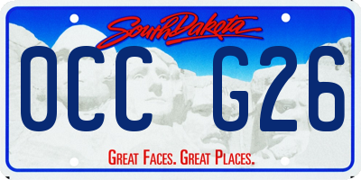 SD license plate 0CCG26