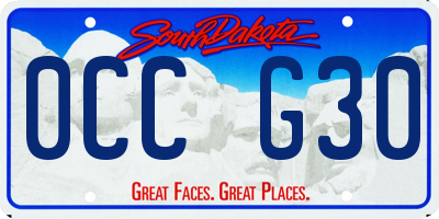 SD license plate 0CCG30