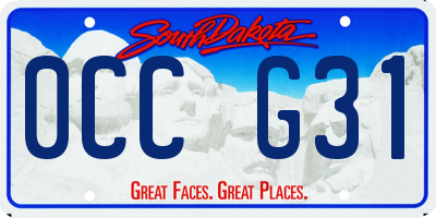 SD license plate 0CCG31