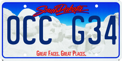 SD license plate 0CCG34
