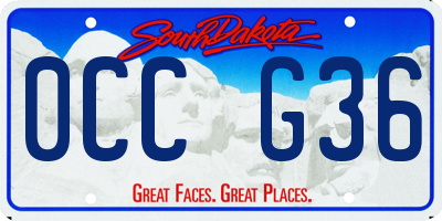 SD license plate 0CCG36