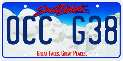 SD license plate 0CCG38