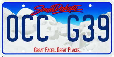 SD license plate 0CCG39