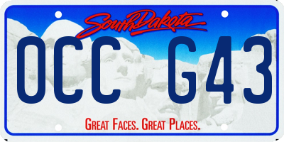 SD license plate 0CCG43