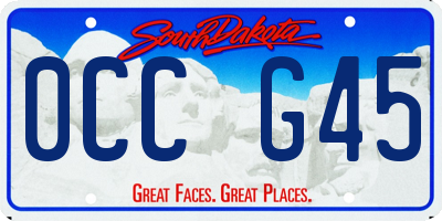 SD license plate 0CCG45