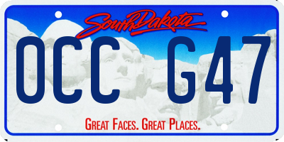 SD license plate 0CCG47