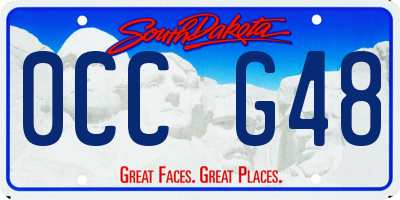 SD license plate 0CCG48