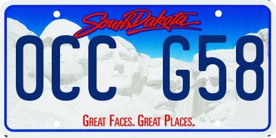 SD license plate 0CCG58