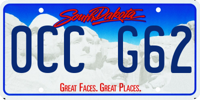 SD license plate 0CCG62