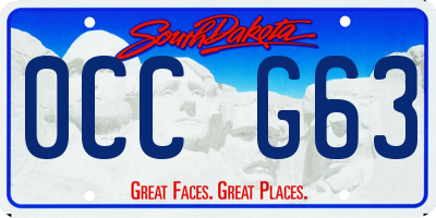 SD license plate 0CCG63