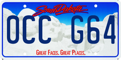 SD license plate 0CCG64