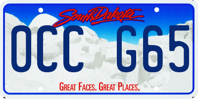 SD license plate 0CCG65