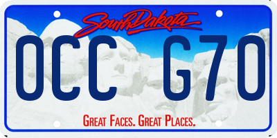 SD license plate 0CCG70