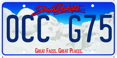 SD license plate 0CCG75