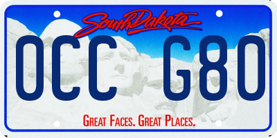 SD license plate 0CCG80