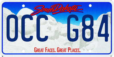 SD license plate 0CCG84