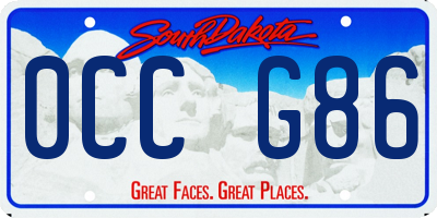 SD license plate 0CCG86