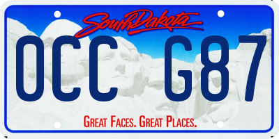 SD license plate 0CCG87