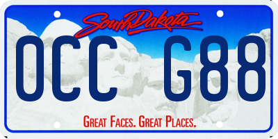 SD license plate 0CCG88