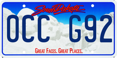 SD license plate 0CCG92