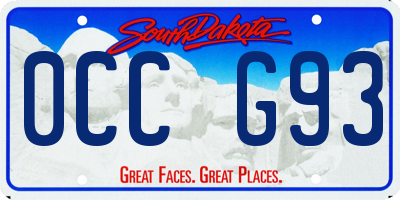 SD license plate 0CCG93