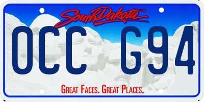 SD license plate 0CCG94