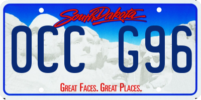SD license plate 0CCG96