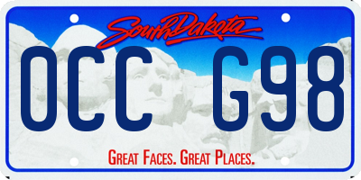 SD license plate 0CCG98