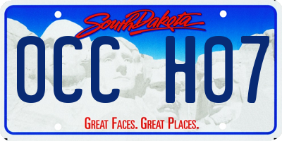 SD license plate 0CCH07