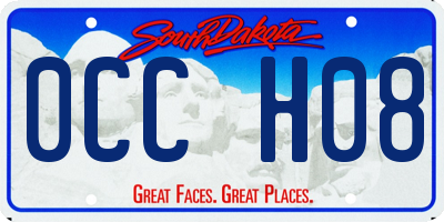 SD license plate 0CCH08