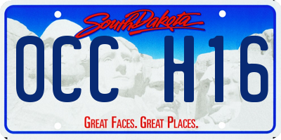 SD license plate 0CCH16