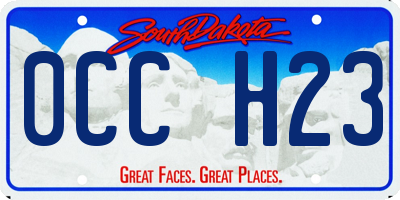 SD license plate 0CCH23