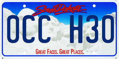 SD license plate 0CCH30