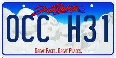 SD license plate 0CCH31