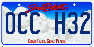 SD license plate 0CCH32